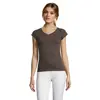 T-shirt da donna colori assortiti scollo a v taglio sfiancato 100% cotone 150gr