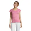 T-shirt da donna colori assortiti scollo a v taglio sfiancato 100% cotone 150gr