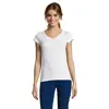 T-shirt da donna colori assortiti scollo a v taglio sfiancato 100% cotone 150gr