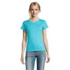 T-shirt da donna colori assortiti a girocollo taglio sfiancato 100% cotone 190gr