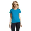 T-shirt da donna colori assortiti a girocollo taglio sfiancato 100% cotone 190gr