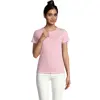 T-shirt da donna colori assortiti a girocollo taglio sfiancato 100% cotone 190gr