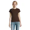 T-shirt da donna colori assortiti a girocollo taglio sfiancato 100% cotone 190gr