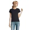T-shirt da donna colori assortiti a girocollo taglio sfiancato 100% cotone 190gr
