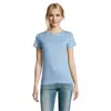 T-shirt da donna colori assortiti a girocollo taglio sfiancato 100% cotone 190gr
