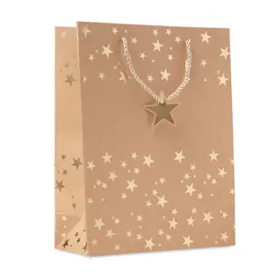 Busta regalo in carta kraft da regalo con motivo natalizio 25X11X32CM da 250gr