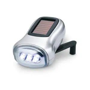 Torcia in ABS 3 LED con dinamo e pannello solare