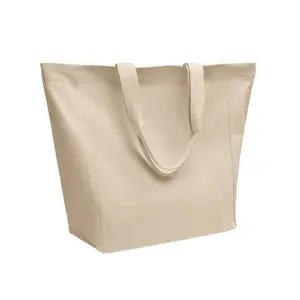Shopper in cotone a soffietto con manici corti da 220gr 38x15x35cm