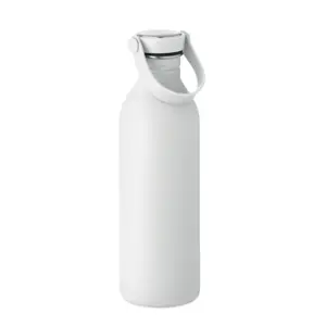 Borraccia in acciaio inox riciclato e finitura gomma con manico silicone 500ml