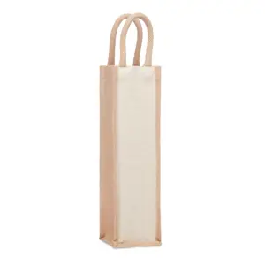Borsa per una bottiglia di vino in tela da 320gr 110x100x350mm