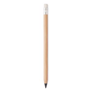 Penna senza inchiostro di bamboo a lunga durata con fusto di bamboo e gomma
