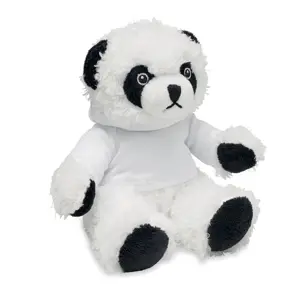Peluche a forma di panda con felpa personalizzabile in sublimazione