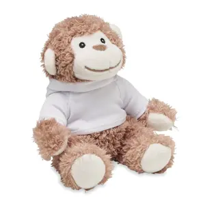 Peluche a forma di scimmia con felpa personalizzabile in sublimazione