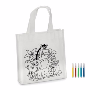 Mini borsa shopper da colorare con pennarelli
