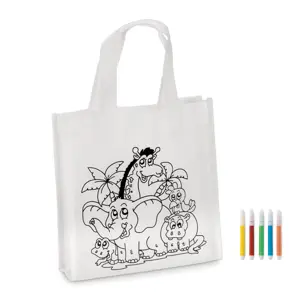 Mini borsa shopper da colorare con pennarelli