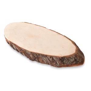 Tagliere ovale misura media in legno con corteccia made in Europa