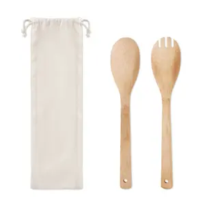 Set posate per insalata in bambù