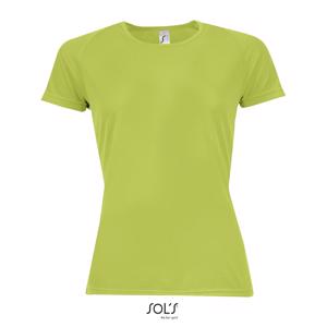 T-shirt da donna sportiva in poliestere traspirante a girocollo