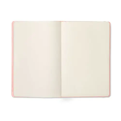 Block notes A5 con copertina rigida in PU e 96 fogli neutri in carta riciclata con elastico e segnalibro in coordinato