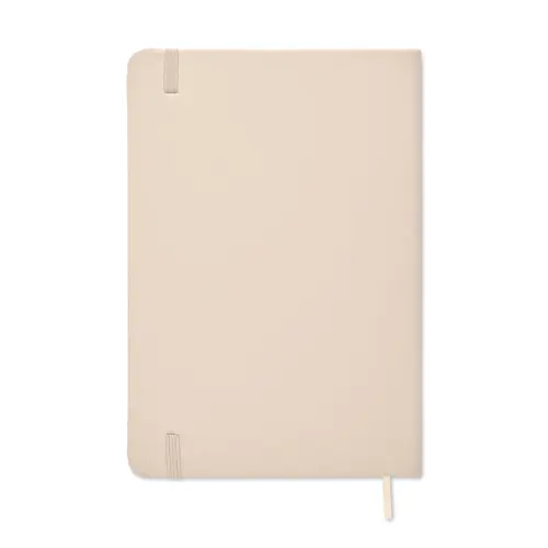 Block notes A5 con copertina rigida in PU e 96 fogli neutri in carta riciclata con elastico e segnalibro in coordinato