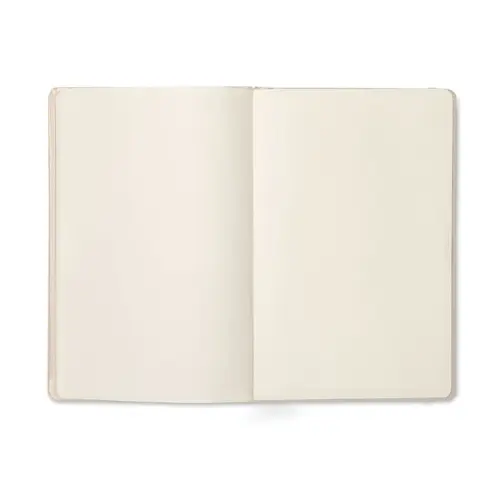 Block notes A5 con copertina rigida in PU e 96 fogli neutri in carta riciclata con elastico e segnalibro in coordinato