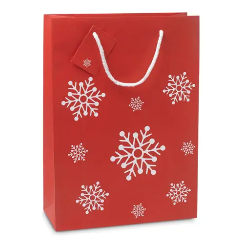 Sacchetto regalo grande con stampa fiocchi di neve 26X11X36CM