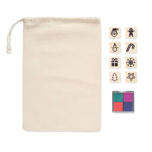 Set di 8 timbri natalizi in legno