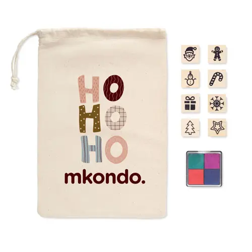 Set di 8 timbri natalizi in legno