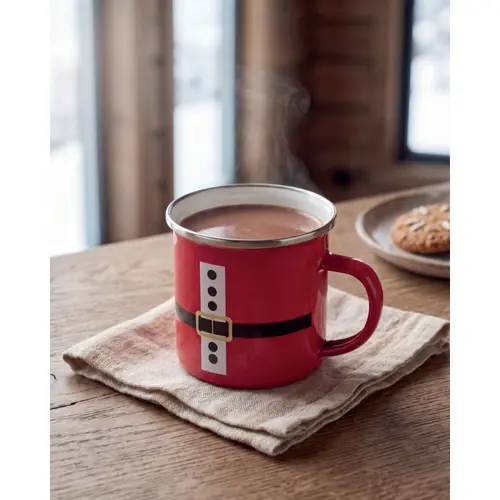 Tazza di Babbo Natale in metallo con strato di smalto da 300ml