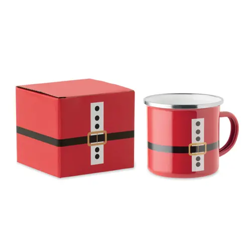 Tazza di Babbo Natale in metallo con strato di smalto da 300ml