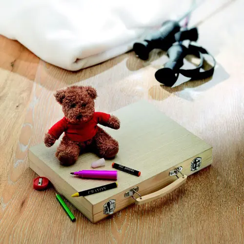 Set da disegno in valigia di legno