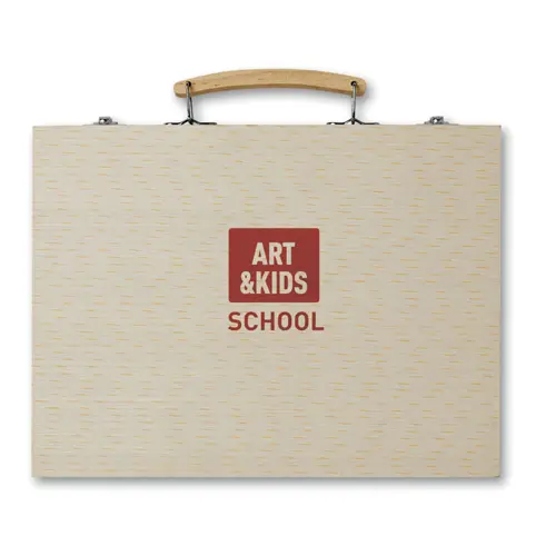 Set da disegno in valigia di legno