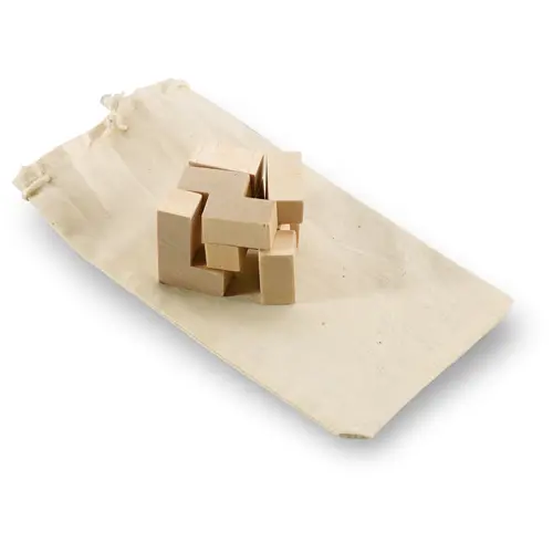 Puzzle cubo di legno in astuccio di cotone