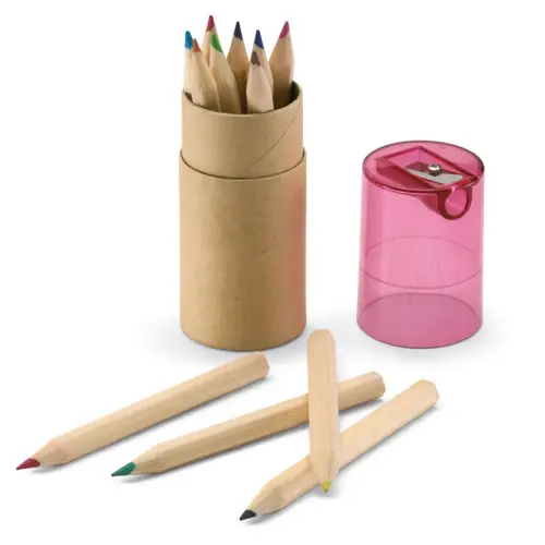 Set da 12 matite colorate con temperino