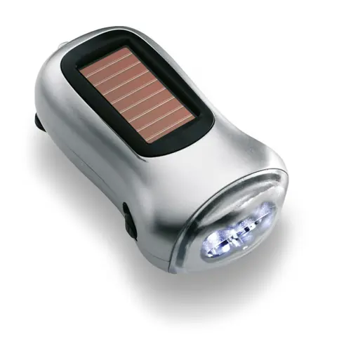Torcia in ABS 3 LED con dinamo e pannello solare