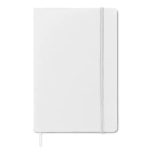 Block Notes A6 con copertina in PU soft touch e 96 pagine a righe con elastico e segnapagine in coordinato