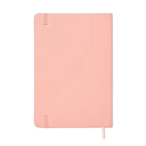 Block notes A5 con copertina rigida in PU e 96 fogli a righe con elastico e segnalibro in coordinato