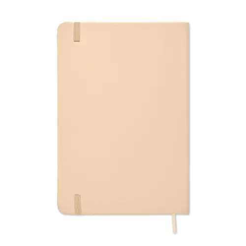 Block notes A5 con copertina rigida in PU e 96 fogli a righe con elastico e segnalibro in coordinato