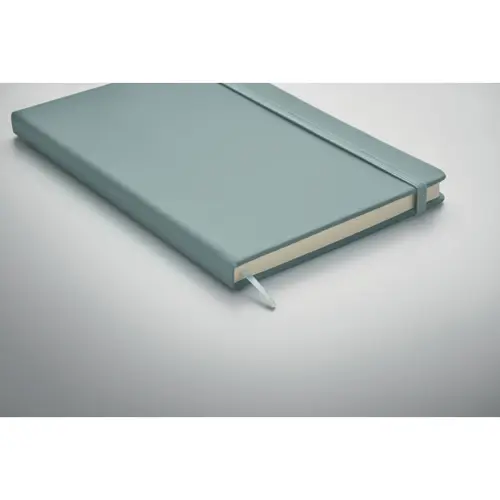 Block notes A5 con copertina rigida in PU e 96 fogli a righe con elastico e segnalibro in coordinato