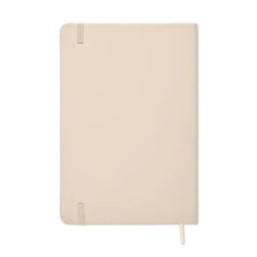 Block notes A5 con copertina rigida in PU e 96 fogli a righe con elastico e segnalibro in coordinato