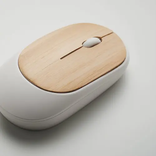 Mouse ottico wireless in ABS riciclato e bambù
