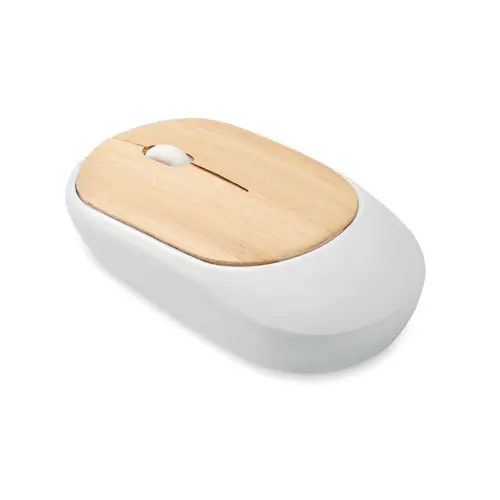 Mouse ottico wireless in ABS riciclato e bambù