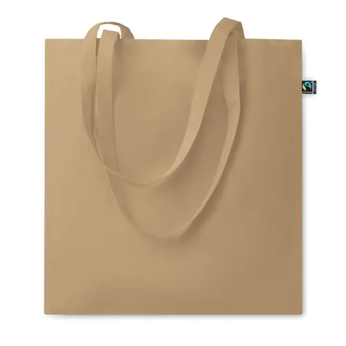 Shopper in cotone equosolidale a marchio Fairtrade in diverse colorazioni da 140gr 38X42cm