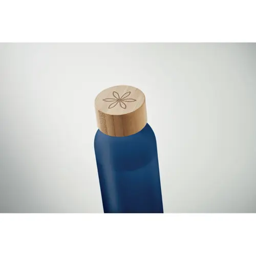 Bottiglia in vetro smerigliato da 500ml con tappo in bambù