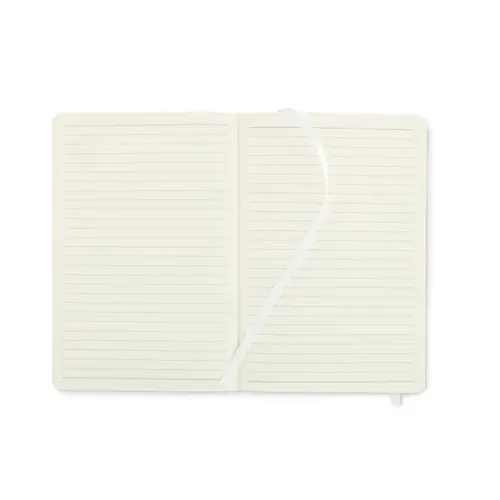 Block notes A5 con copertina morbida in PU riciclato e 80 fogli a righe in carta riciclata e tasca interna espandibile