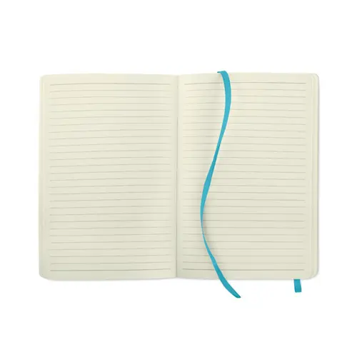 Block notes A5 con copertina morbida in PU riciclato e 80 fogli a righe in carta riciclata e tasca interna espandibile