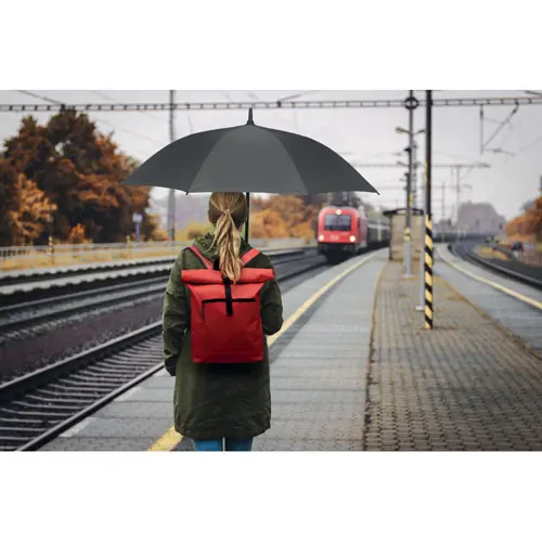 Zaino porta PC da 15" rolltop in poliestere 600D schienale imbottito e tasca frontale