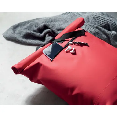 Zaino porta PC da 15" rolltop in poliestere 600D schienale imbottito e tasca frontale