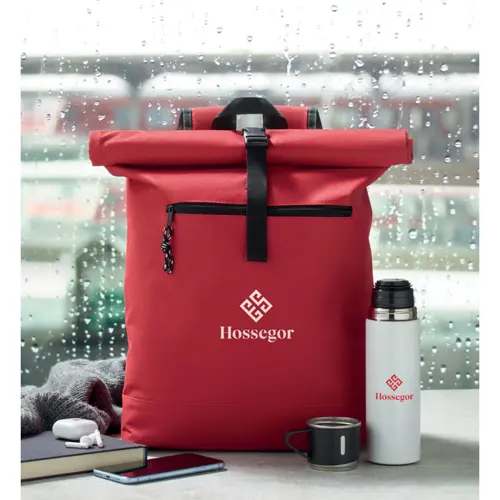 Zaino porta PC da 15" rolltop in poliestere 600D schienale imbottito e tasca frontale