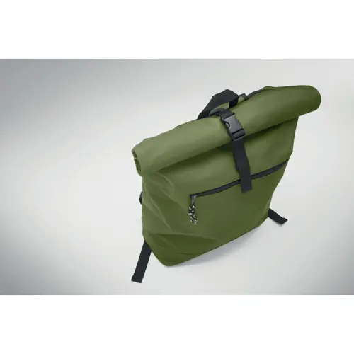 Zaino porta PC da 15" rolltop in poliestere 600D schienale imbottito e tasca frontale